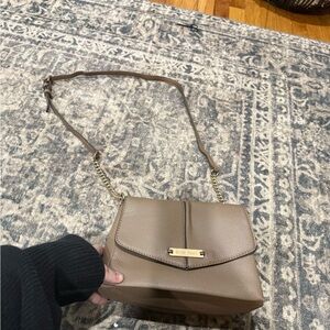 Ellen tracy Tan brown Leather Crossbody Bag